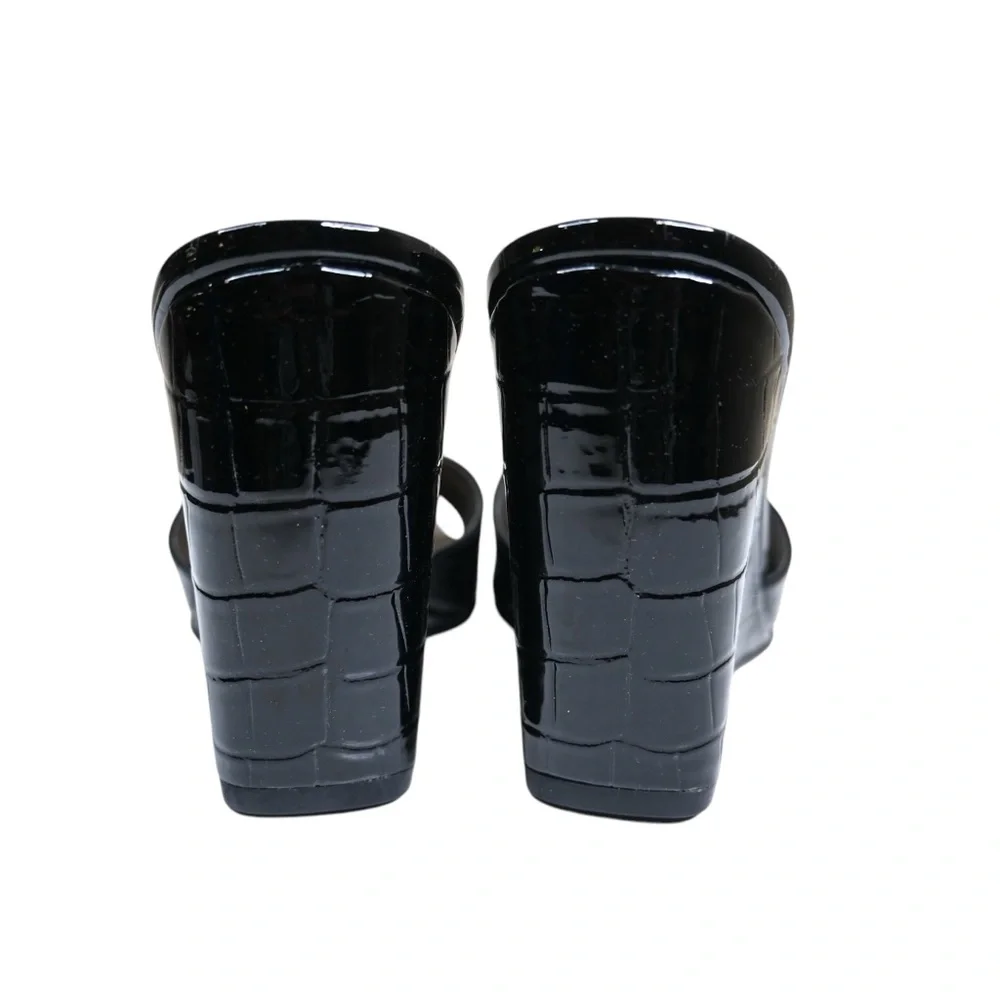 Lisa Vicky Women's 8 Adore-V Black Wedge Sandals NEW - Picture 5 of 9